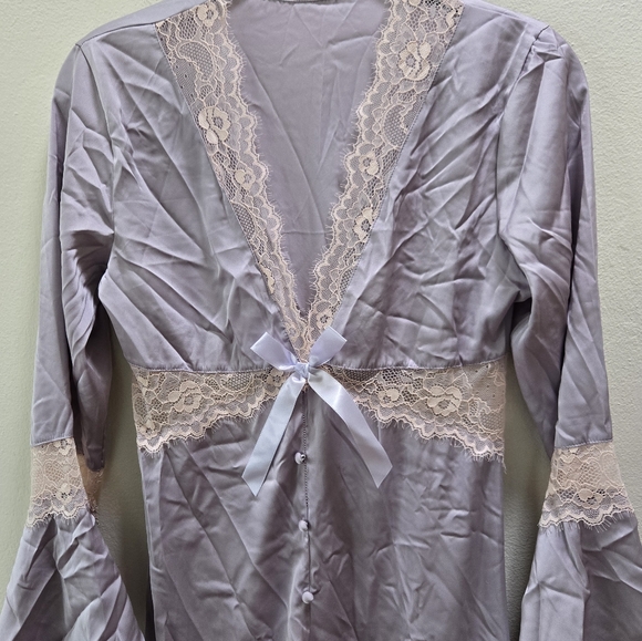 Lace Button Up Style Nighty Dress - Picture 9 of 12